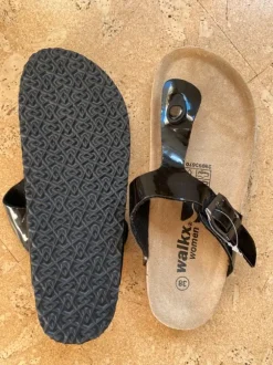 Schwarze Flip Flops WalkX Gr.38