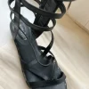 Schwarze Gladiator Sandalen kniehoch – Römersandalen