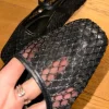 Schwarze Mesh Ballerinas
