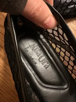 Schwarze Mesh Ballerinas