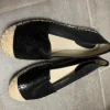 Schwarze Pailletten espadrilles