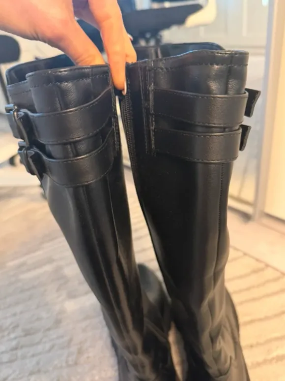 Schwarze Plateau Stiefel 43 / wie neu