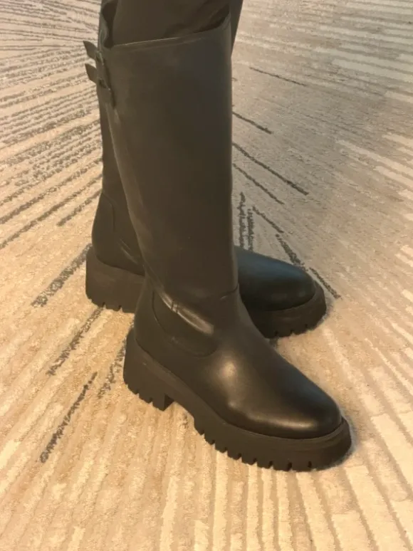 Schwarze Plateau Stiefel 43 / wie neu