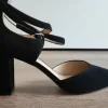 Schwarze, raffinierte Wildleder Pumps