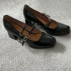 Schwarze schicke College Schuhe mit Absatz