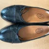 Schwarzer Leder Ballerina