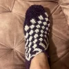 Selbst gestrickte Hausschuhe
