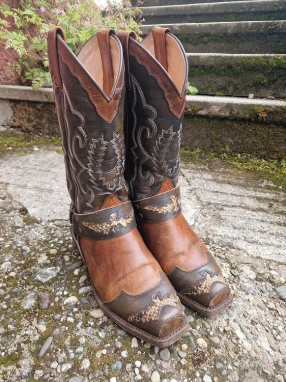 Sendra Biker Boots / Cowboy Stiefel / Western Boots Schlange 38