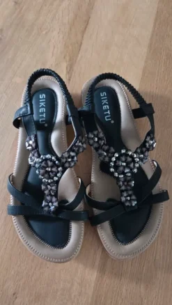 Siketu zwarte dames sandalen