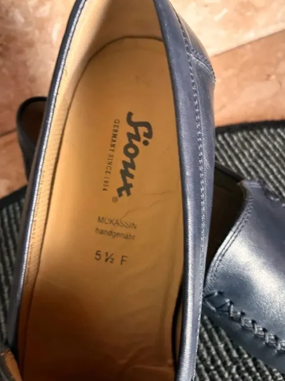 Sioux Leder Loafer Mokassins marineblau Gr 39,5 bequem