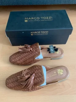 Slipper Marco Tozzi, Leder, Gr. 39, braun, neu