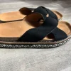 Slippers zwart met motief