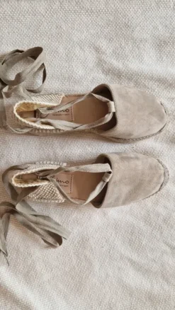 Spanische Leder Schnür Espadrilles Loafer