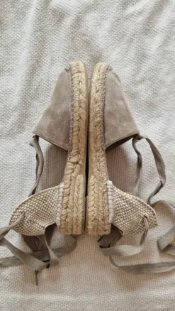 Spanische Leder Schnür Espadrilles Loafer
