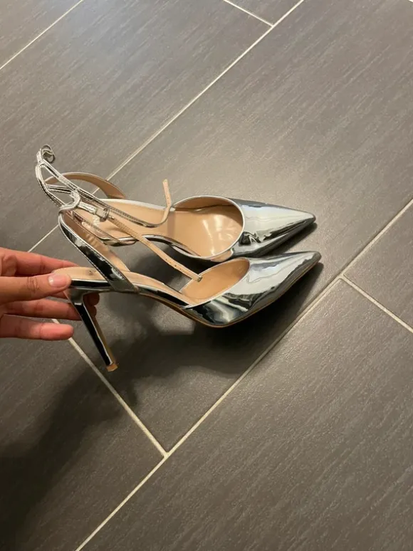 Spitze Pumps | Silber