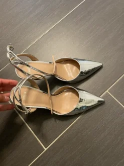 Spitze Pumps | Silber