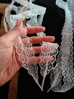 Spitze Schnürsenkel 1 paar weiß neu