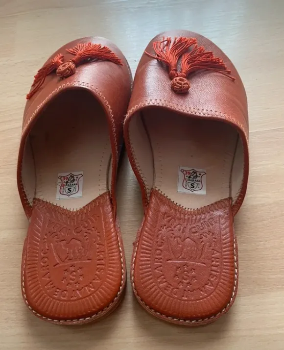 Süsse Hauspantoffel Cognac Babouches Größe 38