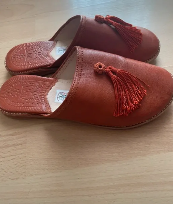 Süsse Hauspantoffel Cognac Babouches Größe 38