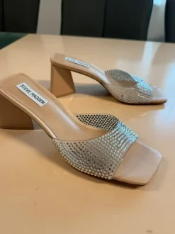 Steve Madden Marseille Slides Pantoletten glitzernd Gr.40