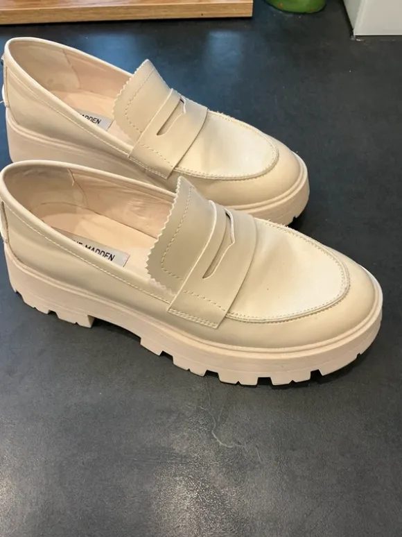 Steve Madden Plateau-Loafer creme-ecru Gr 41