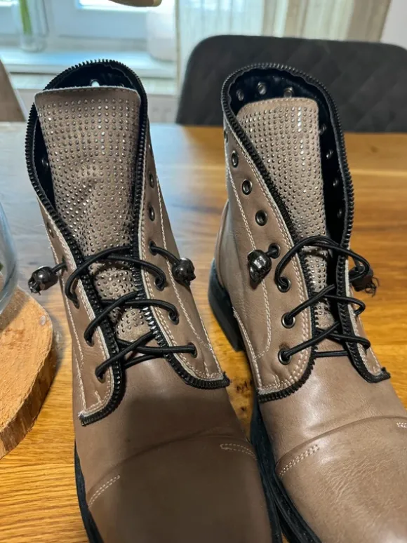 Stiefeletten Braun Glitzer 39