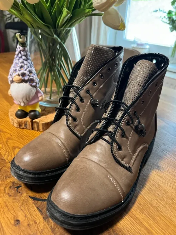 Stiefeletten Braun Glitzer 39