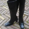 Stoere zwarte leren vintage dressing leren blokhaklaarzen 39