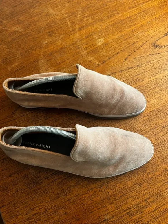 Suede roze loavers