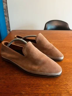 Suede roze loavers