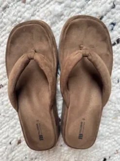 Suede Sandalen Plateau Braun in 38