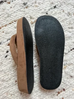 Suede Sandalen Plateau Braun in 38