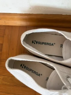 Superga Sneaker Gr. 39 weiß mit Plateausohle