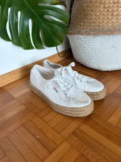 Superga Sneaker Gr. 39 weiß mit Plateausohle
