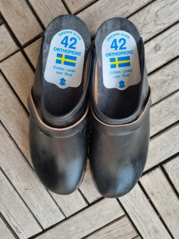 Sweden Clog – Orthopädische Holzclogs – Gr. 42 – Echtleder