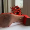 Tolle Aquazzura Sandale in rot/ orange in Gr 40, Absatzhöhe 6cm