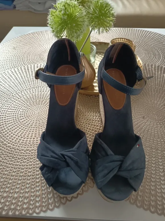 Tommy Hilfiger Keilabsatz Sandale blau Gr. 38