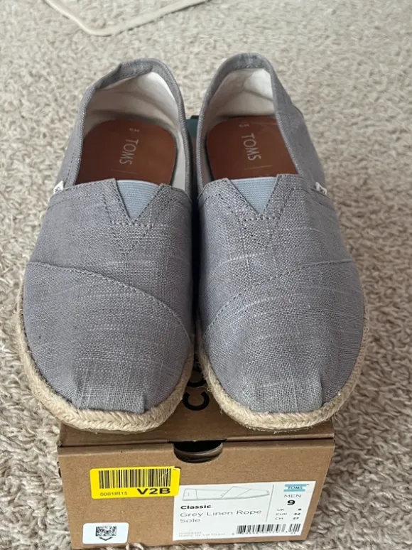Toms Classic Grey Linen Rope Sole