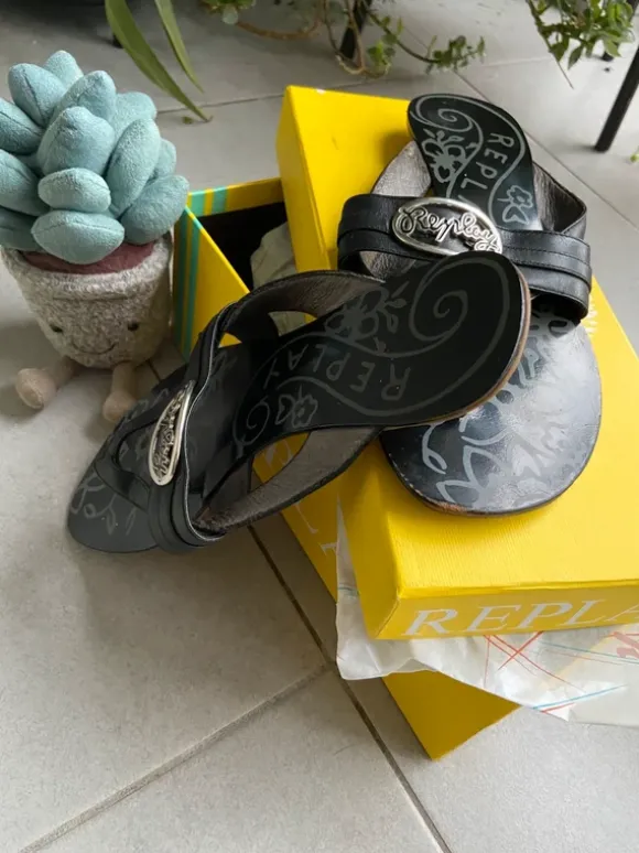 Tongs vintage Replay (Dory) motifs 🌷fleuris 🌸