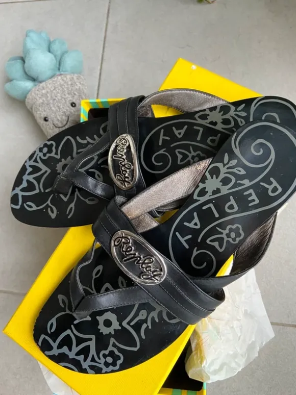 Tongs vintage Replay (Dory) motifs 🌷fleuris 🌸