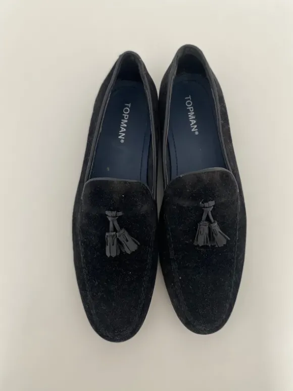 Topman Herren Schuhe Mokassins Slipper Schwarz Gr 43