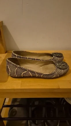 Tory Burch Snake Print Ballet Flats - Size US 5