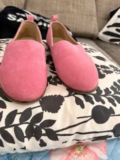 Ulla Popken Echtleder Slipper Rosa / Fuchsia Gr. 44 Weite H – noch nie getragen