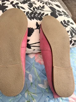Ulla Popken Echtleder Slipper Rosa / Fuchsia Gr. 44 Weite H – noch nie getragen