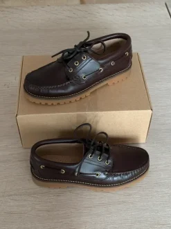 Ungetragen Lederschuhe Segelschuhe Edited braun
