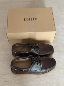 Ungetragen Lederschuhe Segelschuhe Edited braun