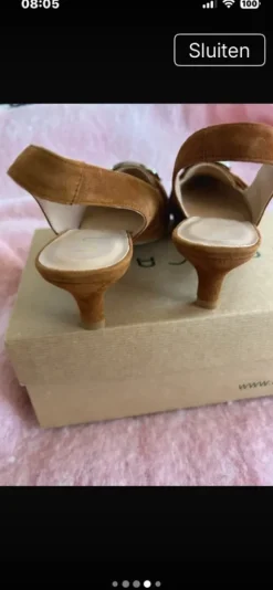 Unisa sling back cognac kleur