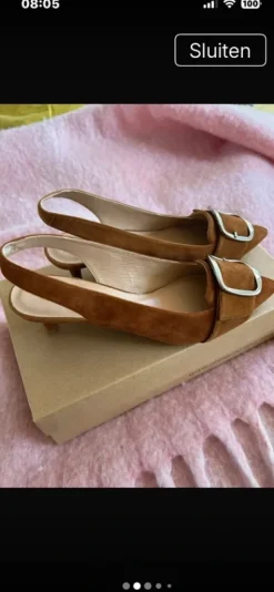 Unisa sling back cognac kleur