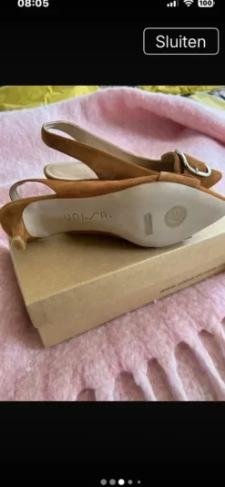 Unisa sling back cognac kleur