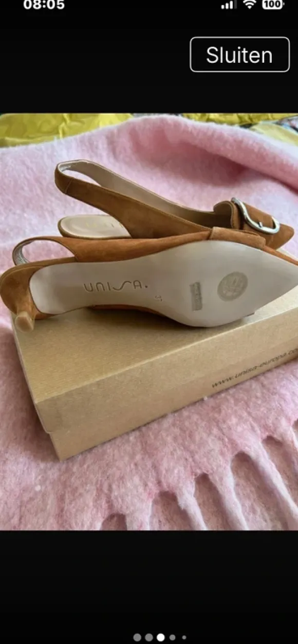 Unisa sling back cognac kleur